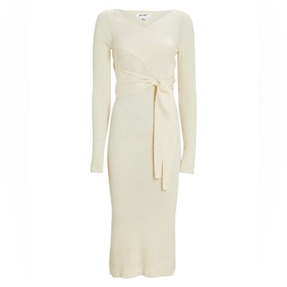 NWT The Line by K Kane Rib Knit Midi Dress in Ivory Size Small - Picture 4 of 11